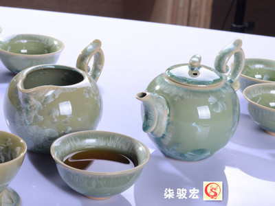 窯變多彩結晶釉茶具套裝 德化陶瓷的藝術珍品與高檔禮品之選